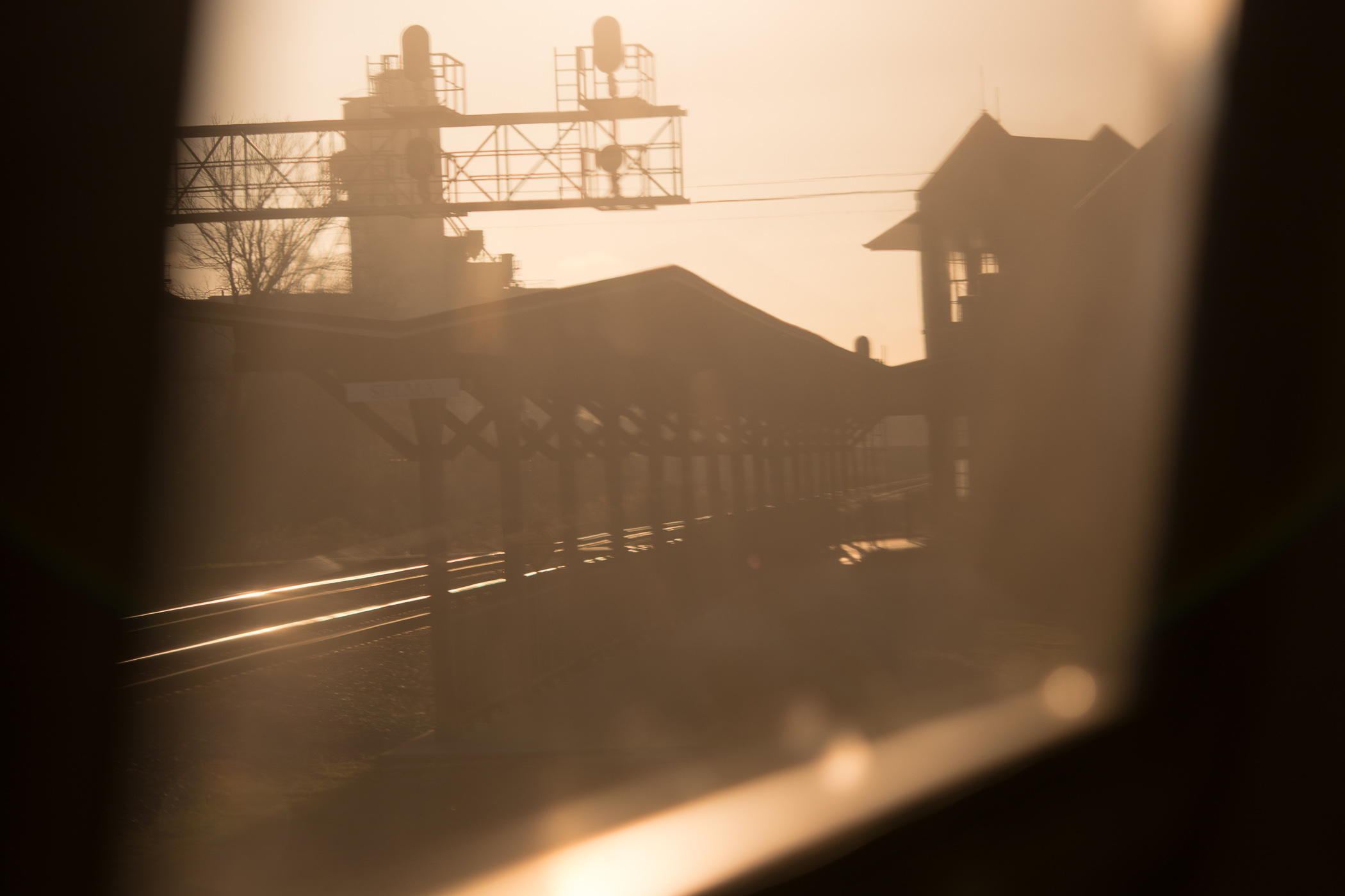  Approaching Selma station on Southbound train. 