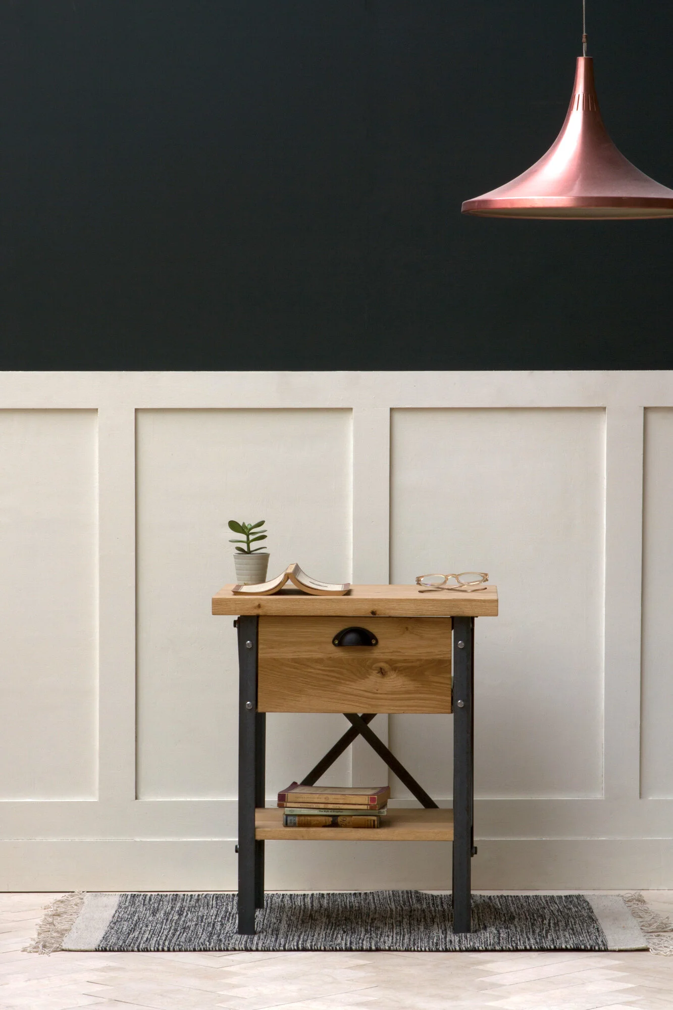 Industrial Bedside Table [Drawer] — Konk Custom Handmade Furniture