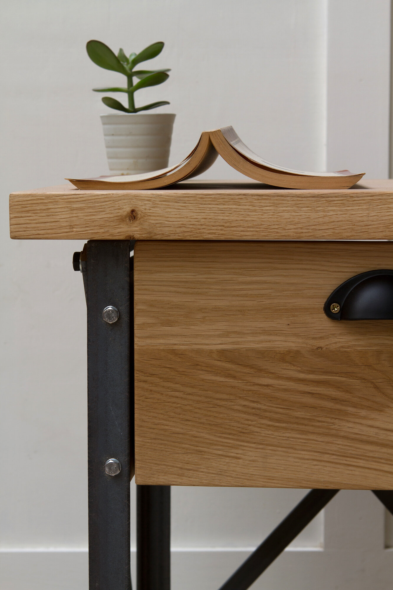 Industrial Bedside Table [Drawer] — Konk Custom Handmade Furniture