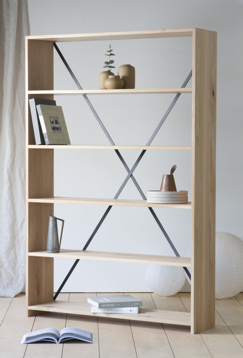 All Oak X Bookcase — Konk - Custom Handmade Furniture