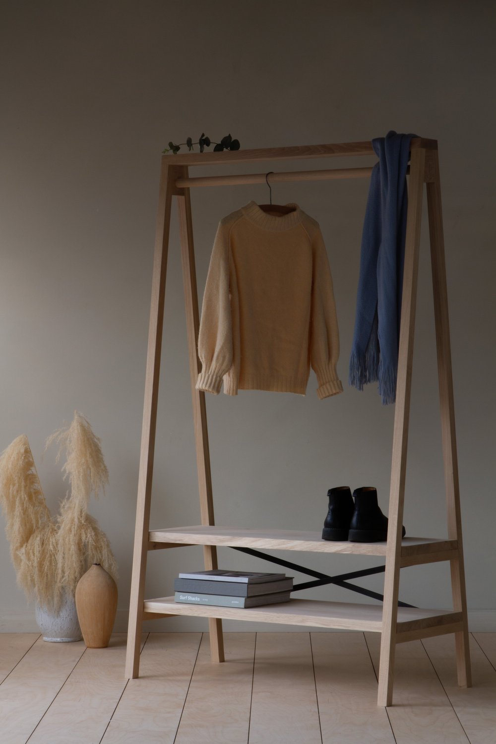 'Simple' Oak Clothes Rail [Wooden] — Konk Custom Handmade