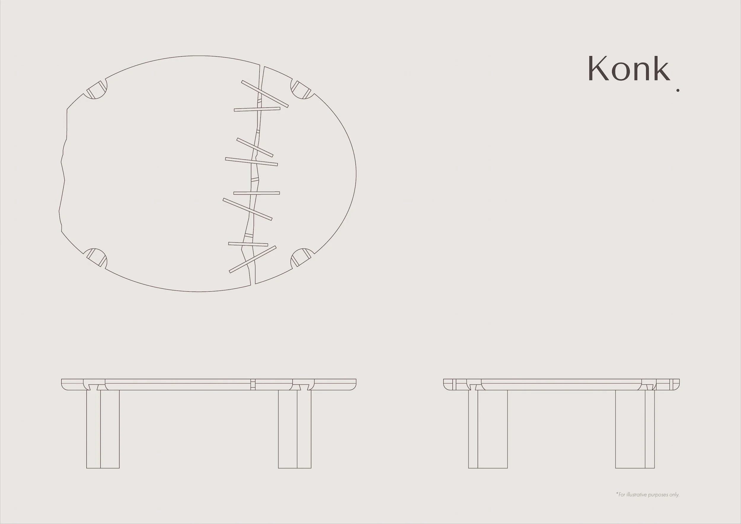 Oval 'Søm' Coffee Table — Konk Custom Handmade Furniture