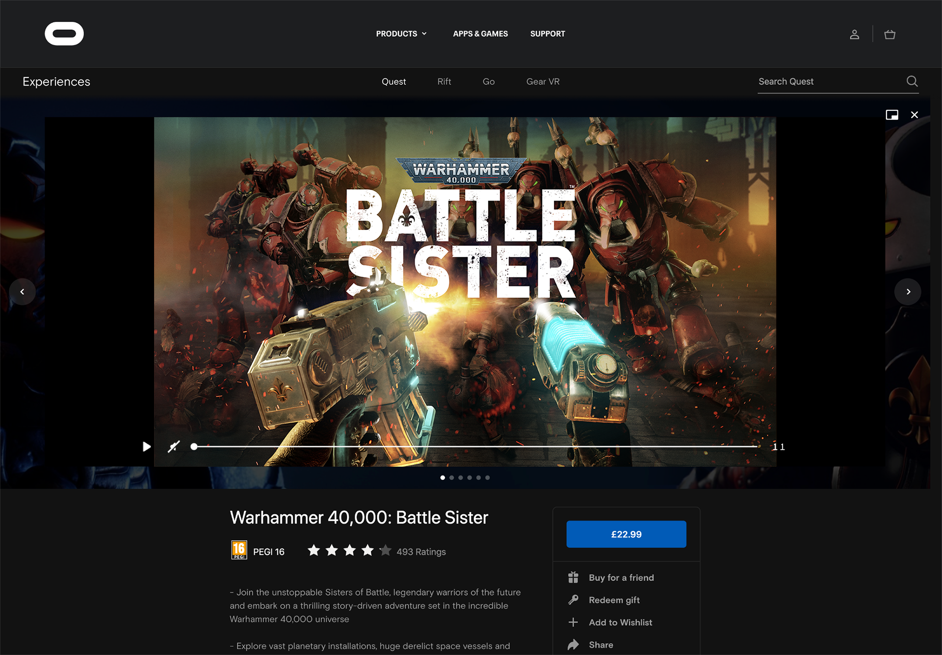 Oculus store - main banner