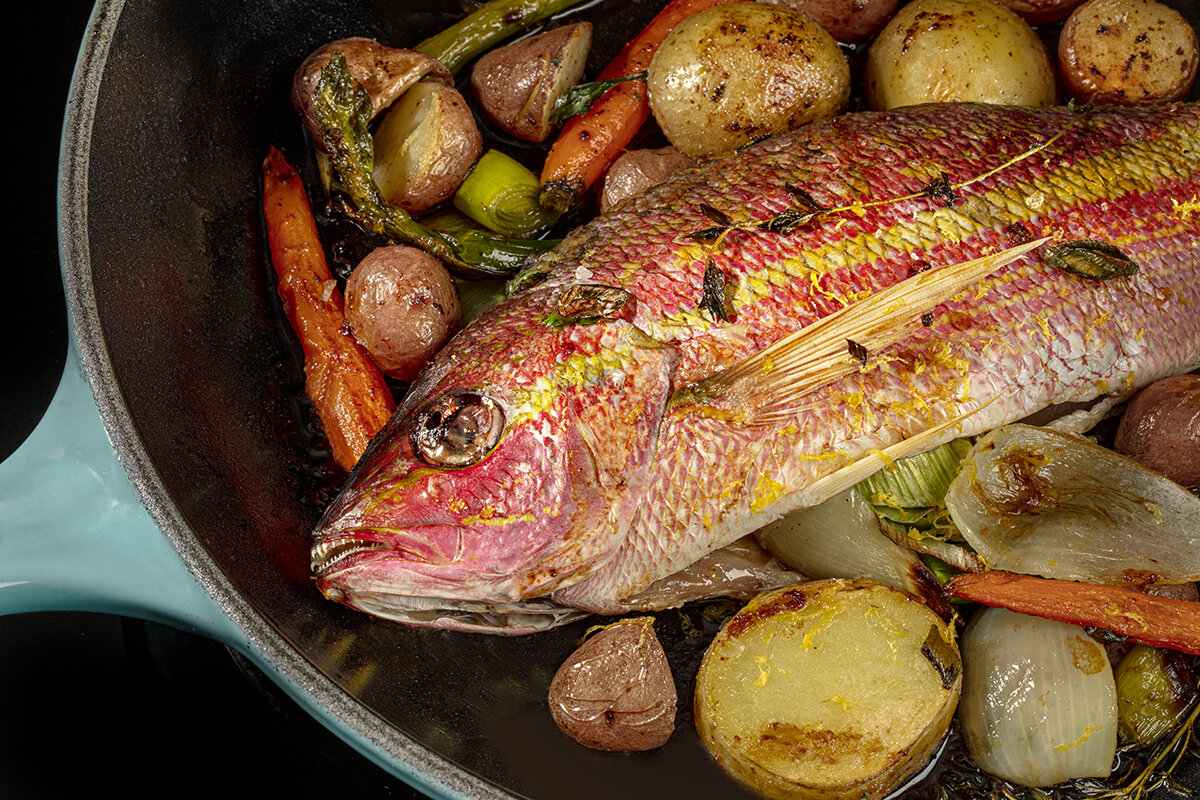 Food Photography - Yellowtail In The Pan