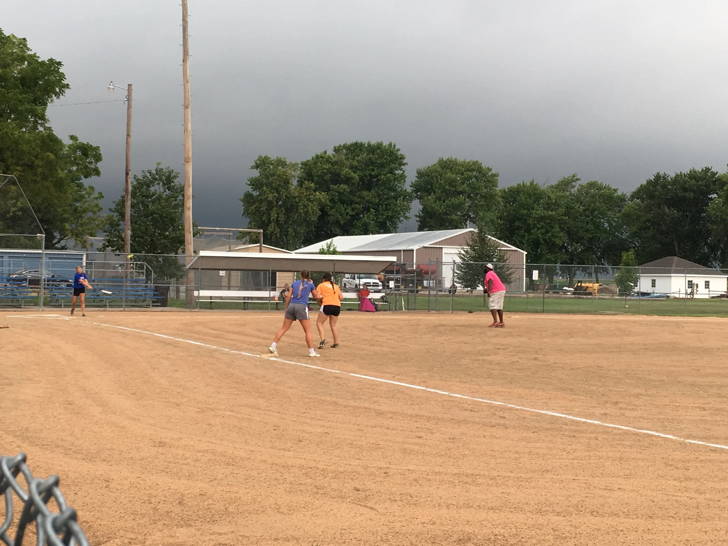 Sunday morning softball before the storm.