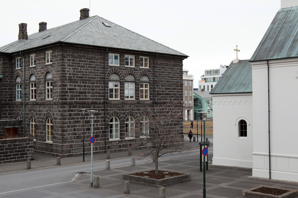 View of Parliament House from our room at Hotel Kvosin