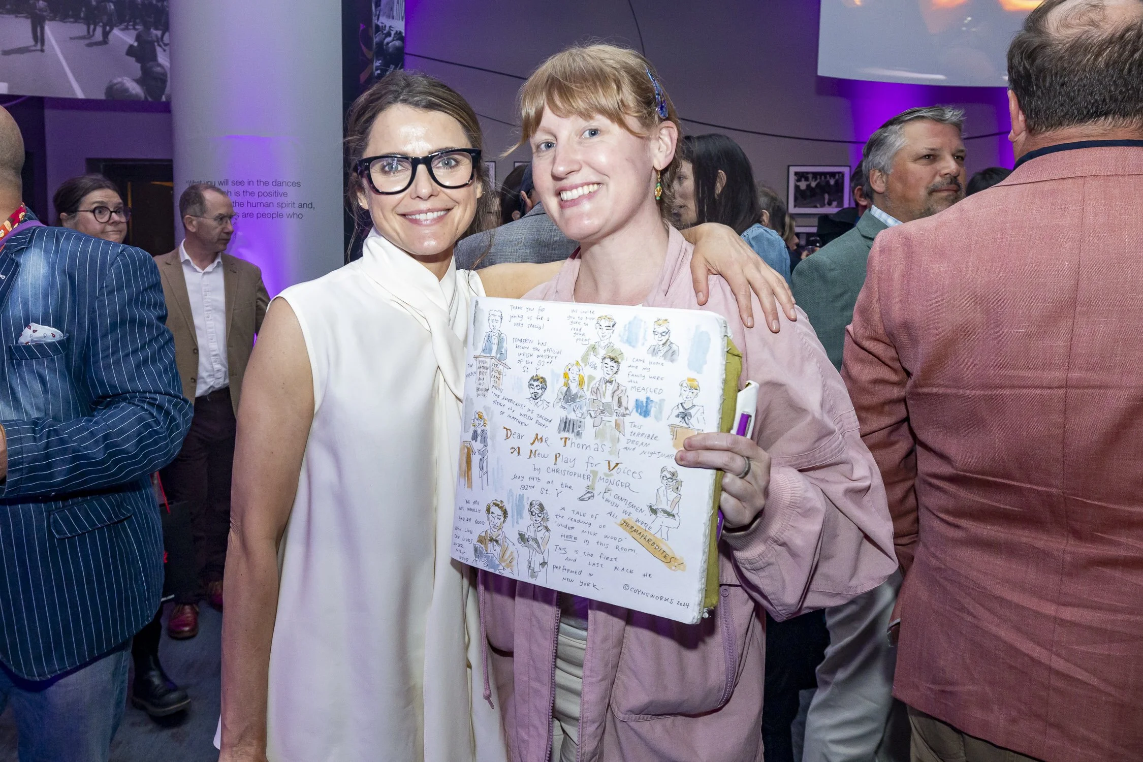 With Actress Keri Russell after Drawing a Live Show