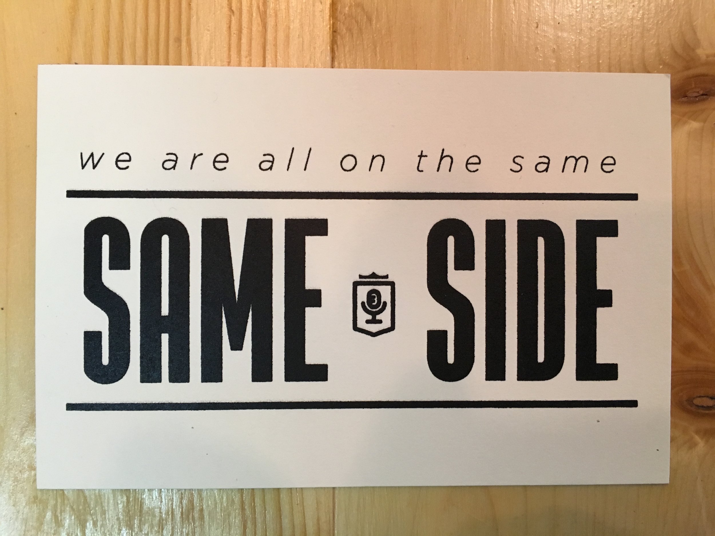 Hand printed posters made by students.
