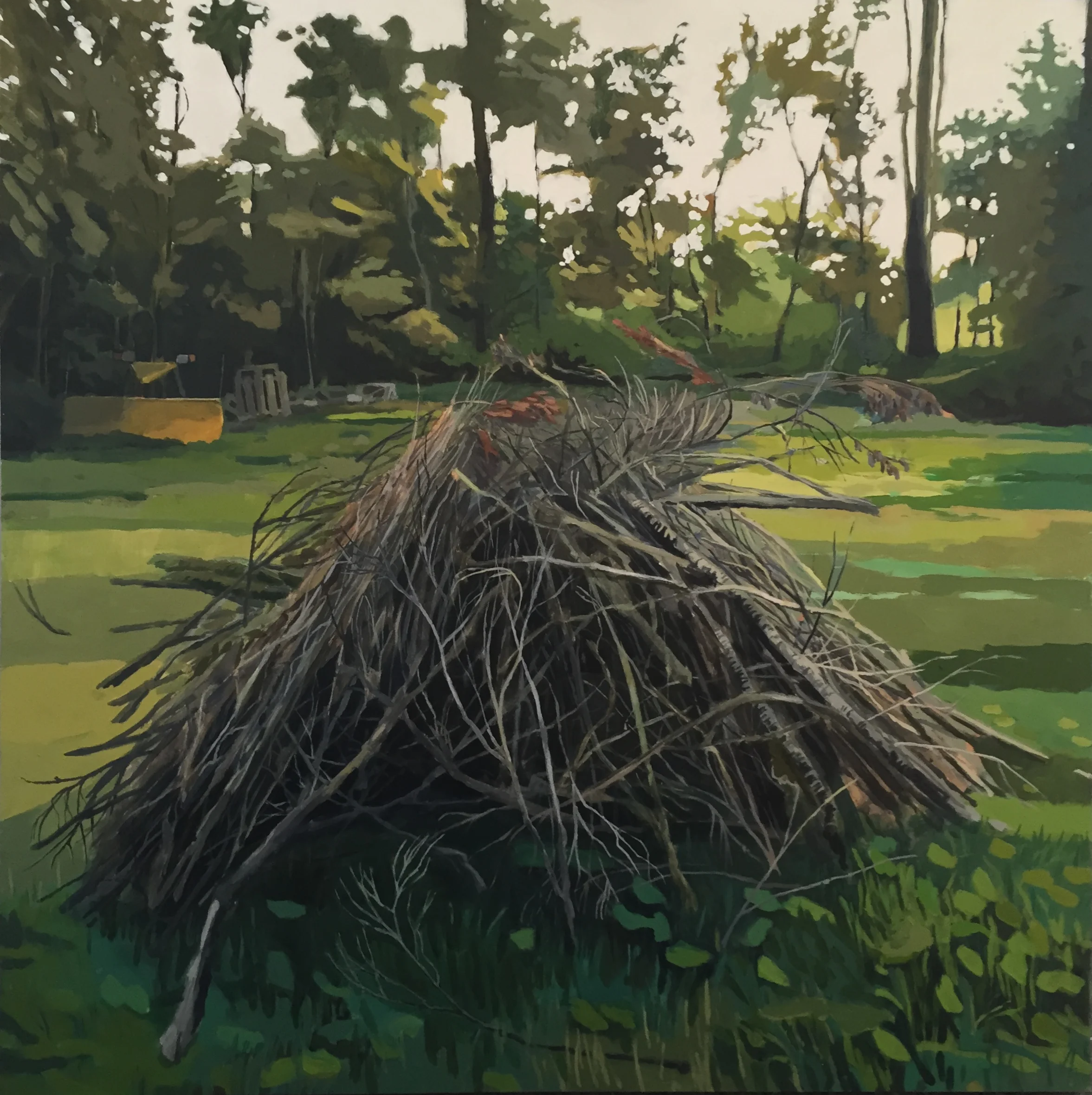 brush pile 2014 24" x 24" acrylic on panel 