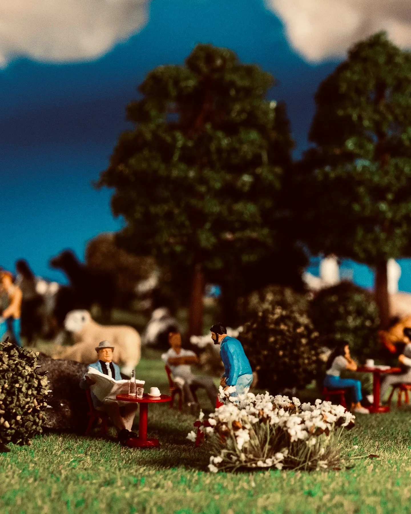 A little world representing the connections between diners, shoppers, livestock, chefs, farmers. More to come! #fujifilm #miniature #foodsystems
