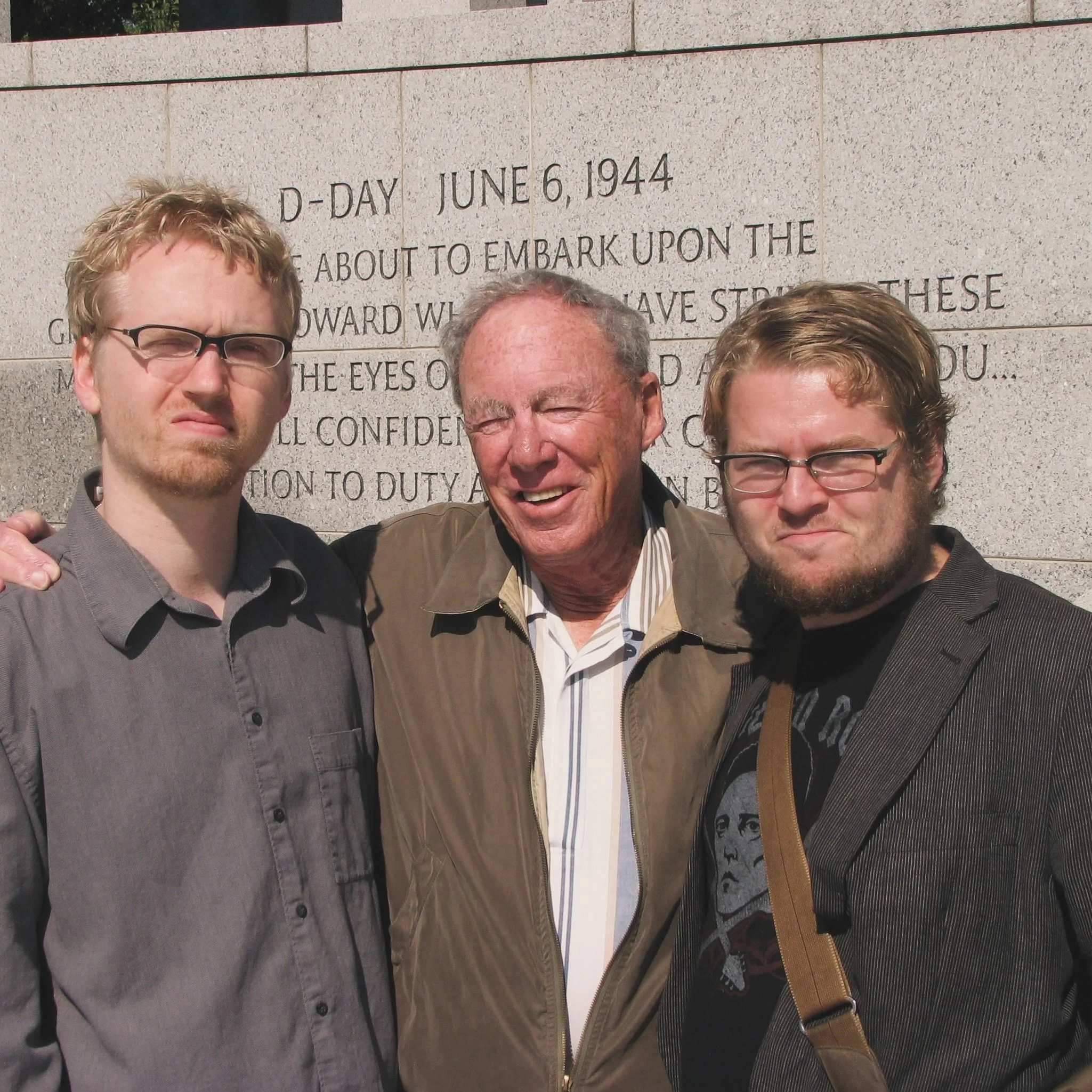 Thinking today about my grandfather Charles. He was a radio operator on a landing craft on #dday here we are visiting the memorial many years ago.