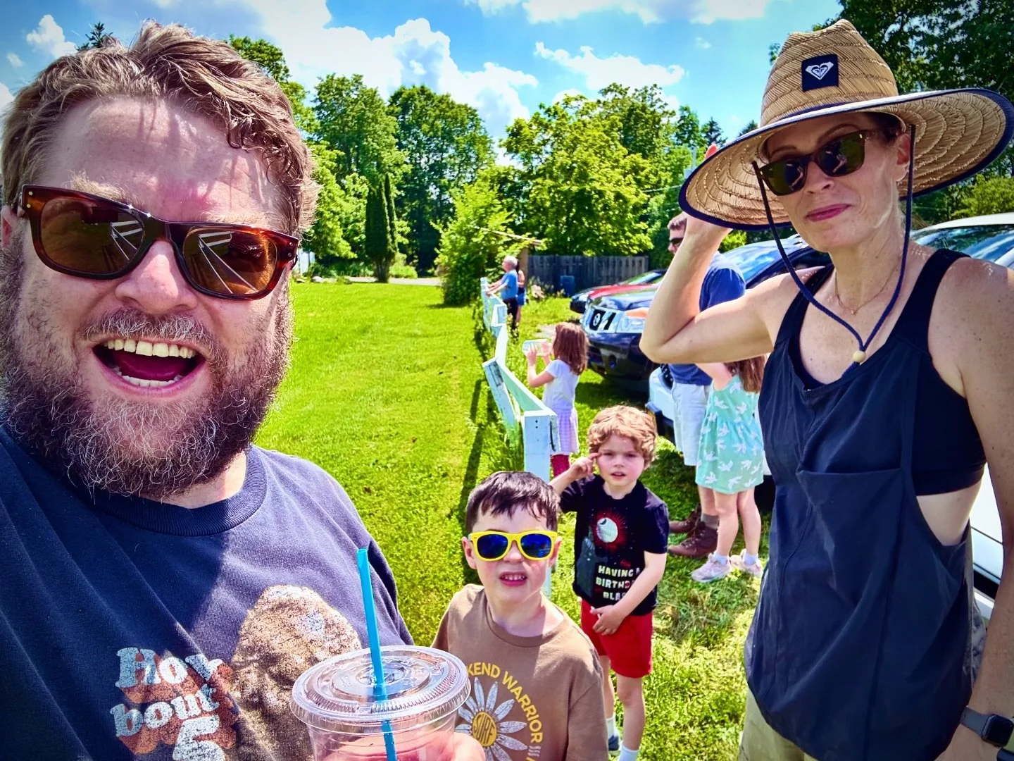 Watched skydivers with my lil&rsquo; gang on Memorial Day.