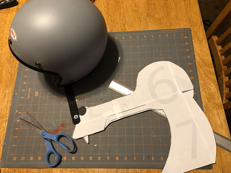 After studying different sculpture methods, I decided to go with a paper mache construction with a wooden support structure underneath. Step one was making a pattern for the wolf’s head. The pattern would be transferred to half-inch chip board.