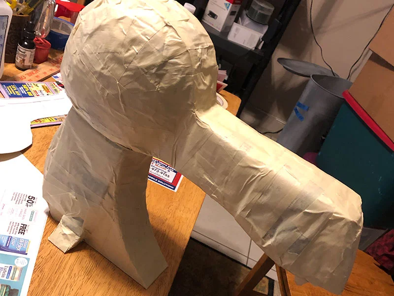 More tape and newspaper…