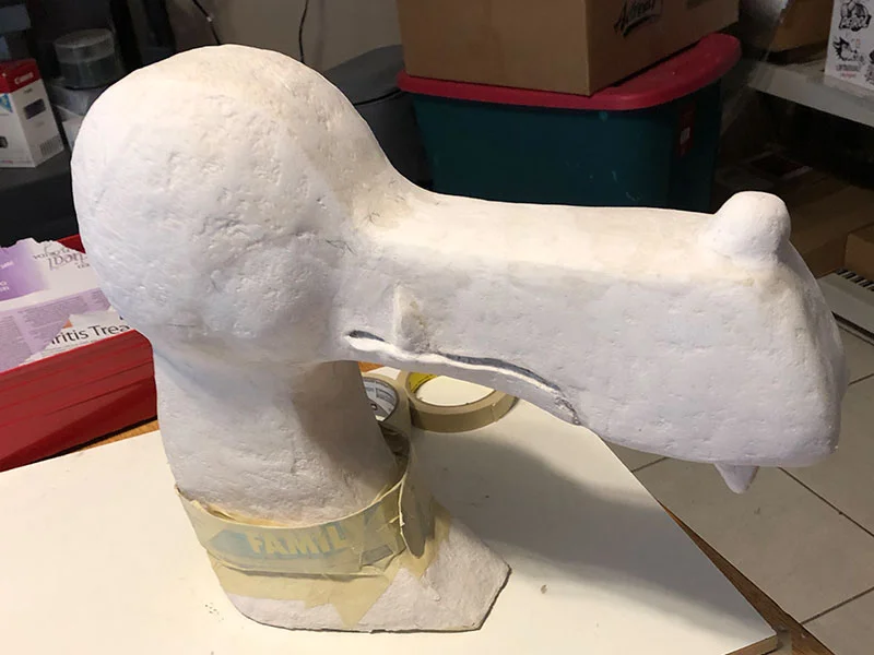 Collar mocked up before more paper clay…