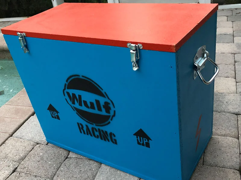 The custom storage box for safe travels.