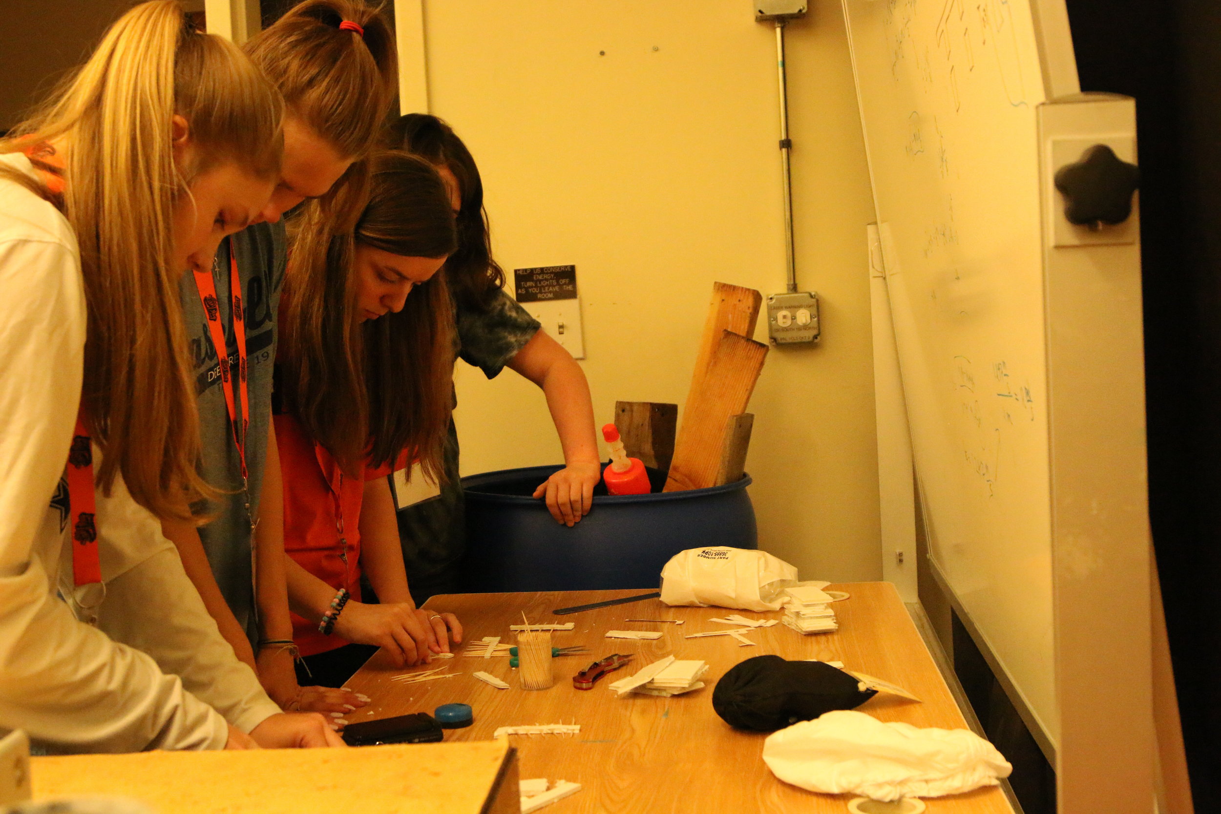  Students making model Thrips wings to study insect flight 
