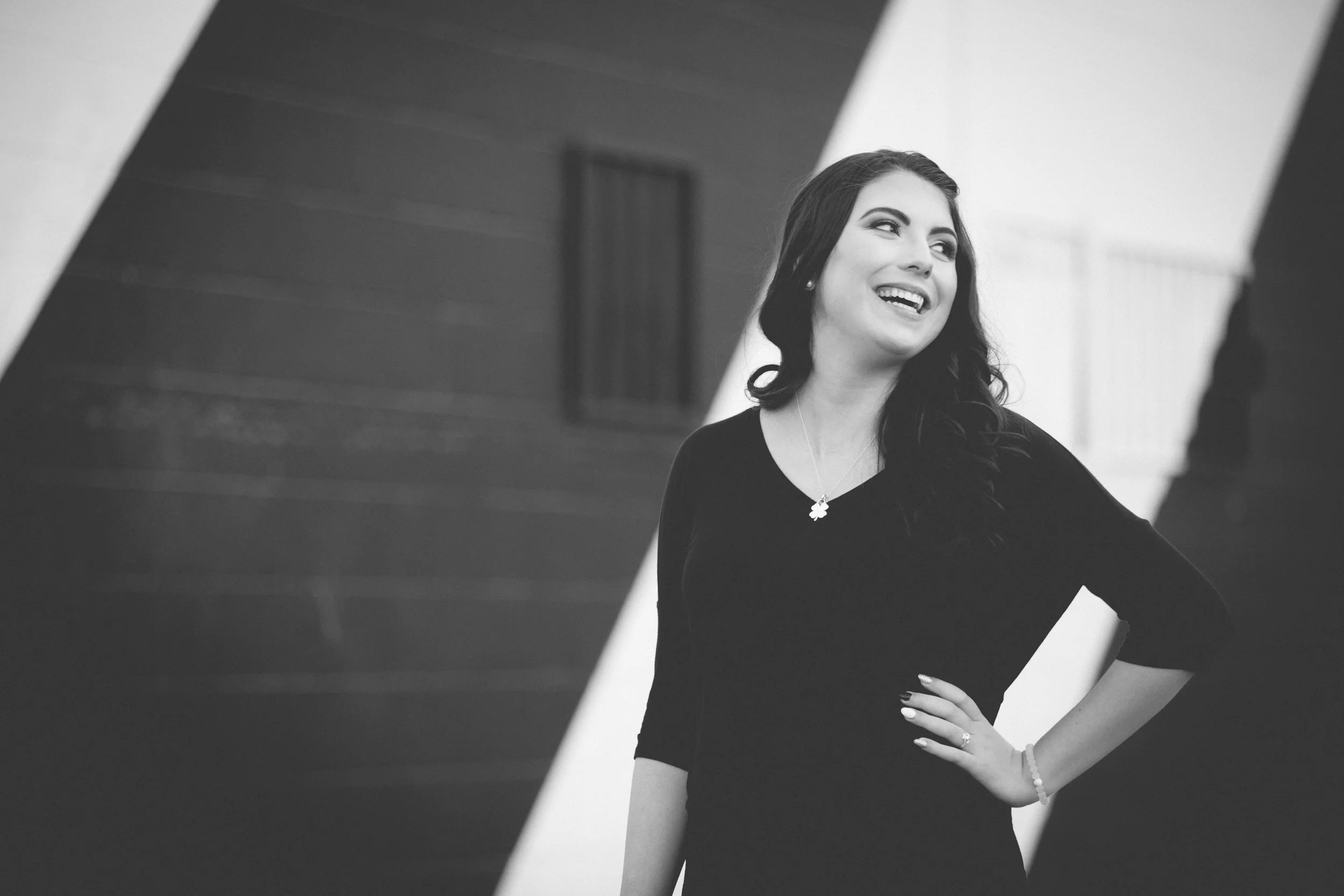 Love the black and white wall.