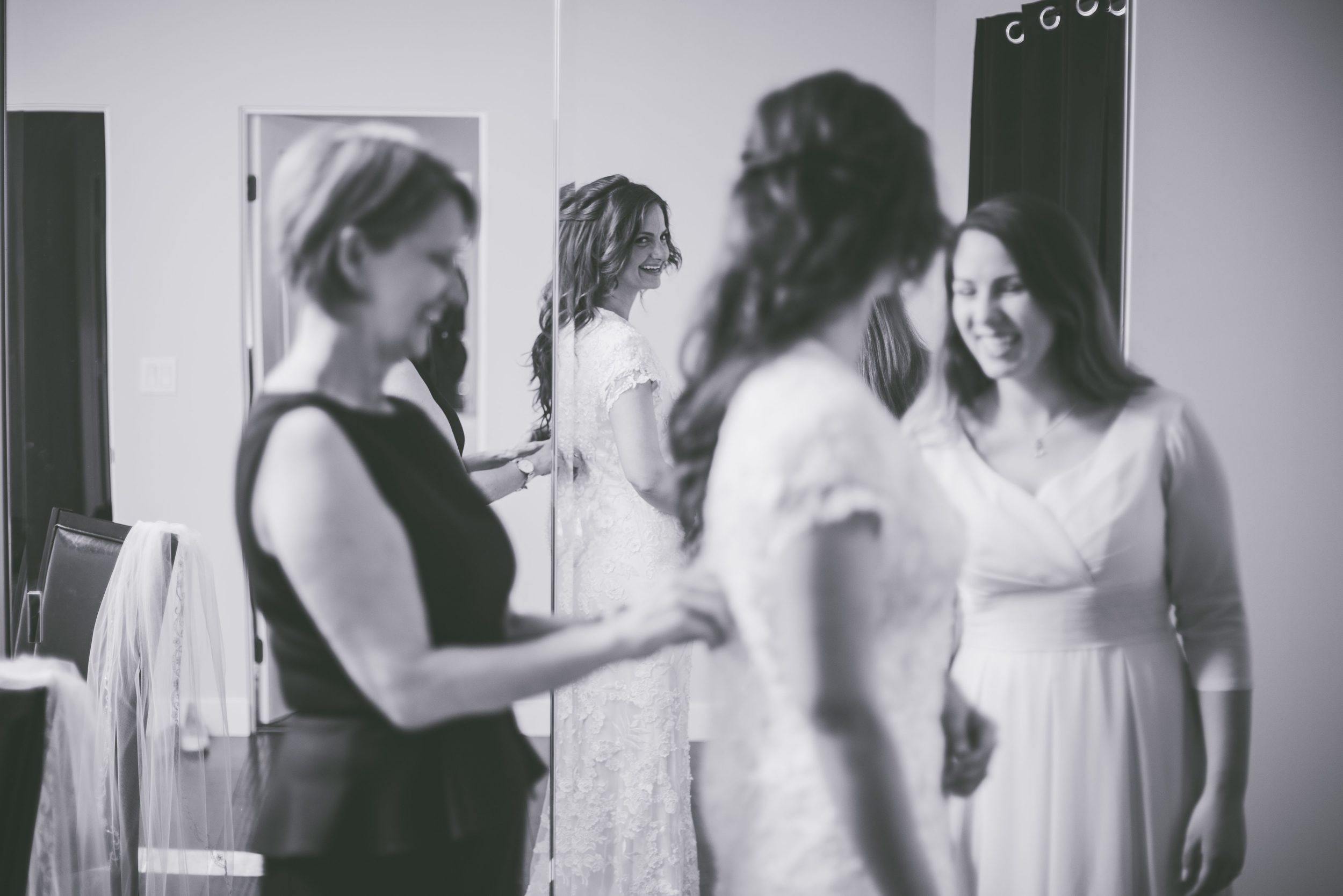 The bride her best friend and her mom. 