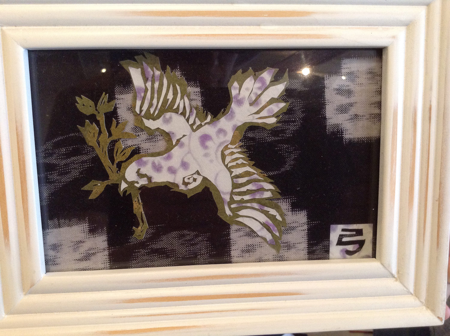 Workshop - Cut paper Dove on Kasuri Textile