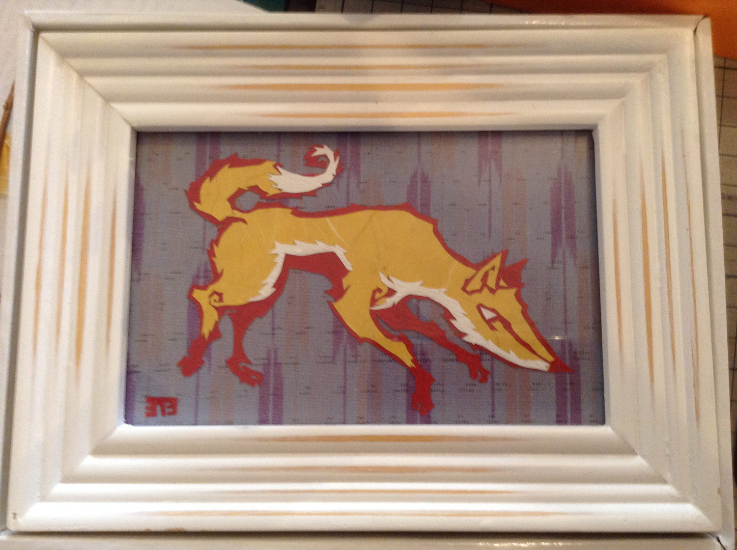 Workshop - Cut paper Fox on Kasuri Textile
