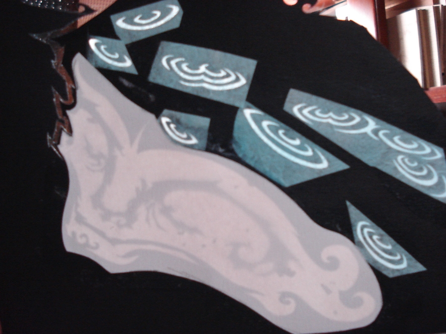 First up - a view from inside the mind of our perturbed dark stranger, showing some layered paper construction.