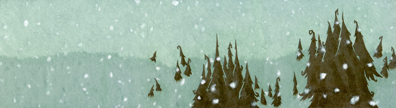 ⊛ Snowy Landscape ⊛ cut + torn paper / illustration board ⊛ 4.25 x 15.4 in • 108 x 392 mm ⊛ incorporeal