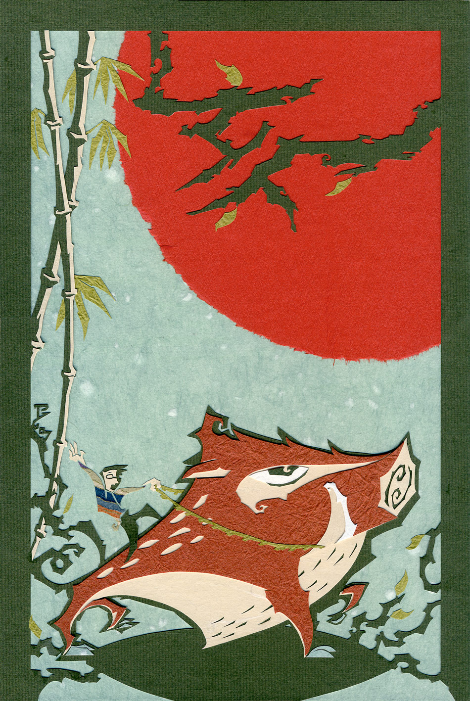 ⊛ 亥年!!! The Year of the Boar Nengajyo ⊛ cut + torn paper / illustration board ⊛ 11.75 x 8.25 in • 297 x 210 mm 