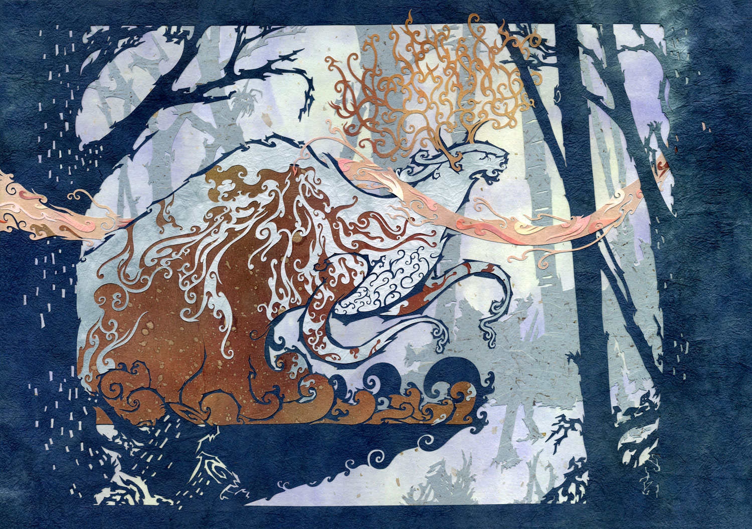 ⊛ The Sting that Birthed the Universe ⊛ cut washi paper / wood panel ⊛ 11.7 x 16.5 in (approx.) • 297 x 420mm ⊛ Private Collection