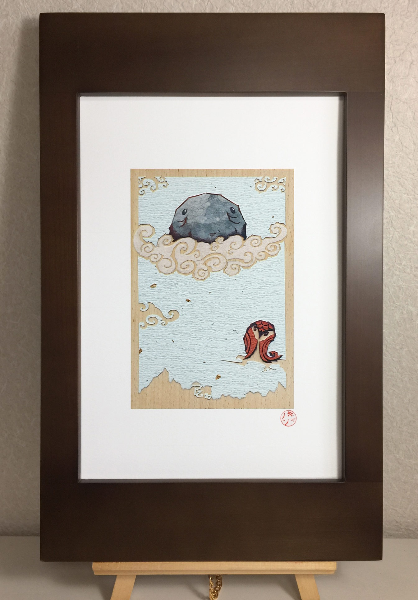 Gravity and the Rebellious Stone • open-edition giclée print • framed