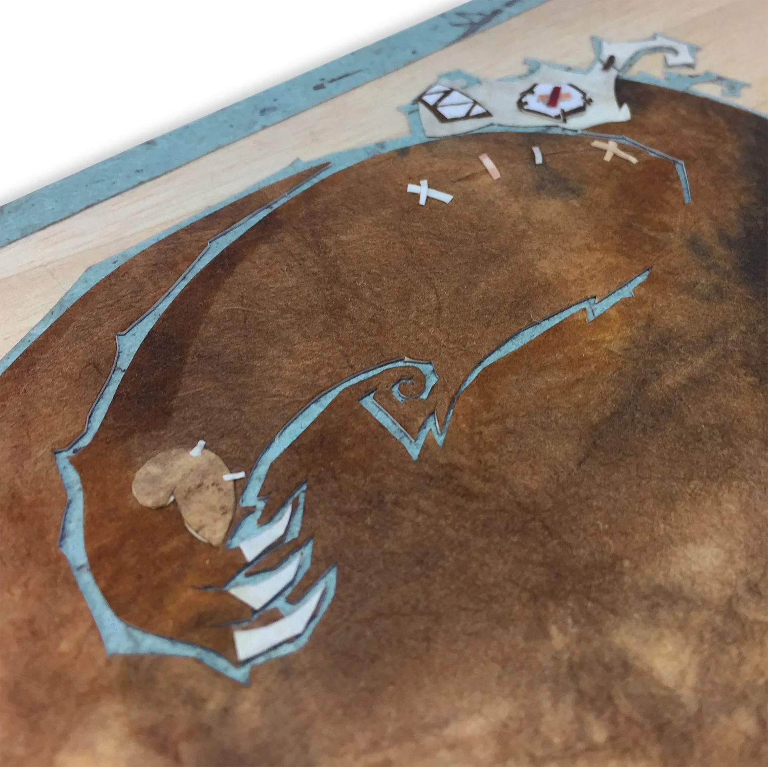 I Will Stitch Myself a New Fur Coat Original cut paper art by Patrick Gannon - detail