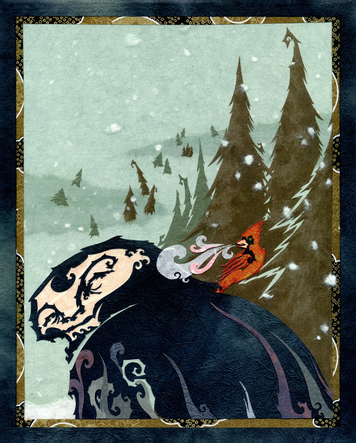 ⊛ Oh, The Things You Say On a Winter’s Day ⊛ cut + torn paper / wood ⊛ 10 x 8 in • 254 x 203 mm ⊛ private collection