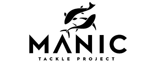 Logo for the Manic Tackle Project featuring stylized dolphins above the text.