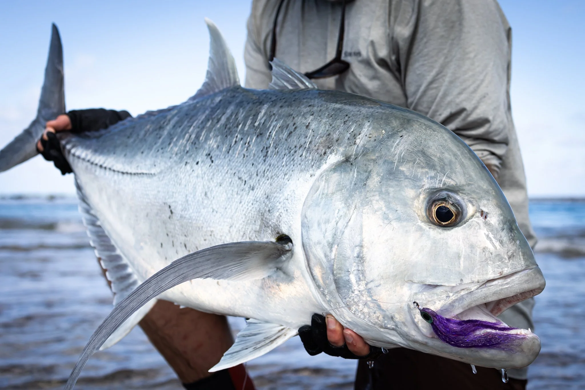 Far from shore, chasing giants across flats and reefs. Line tight, heart tighter. Missed strikes, long casts, and the ones that stick—saltwater the hard way. Pirate life