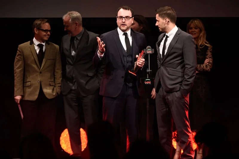 Receiving our award from TV/Radio presenter Edith Bowman, Directors Ben Wheatley & Jon s.Baird and Bauer Media UK Cheif Executive Paul Keenan. Photo courtesy of Empire Online