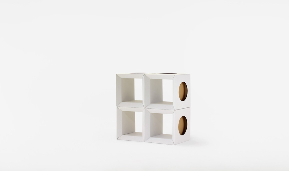 Paper Tiger Cardboard Cube stack of 4