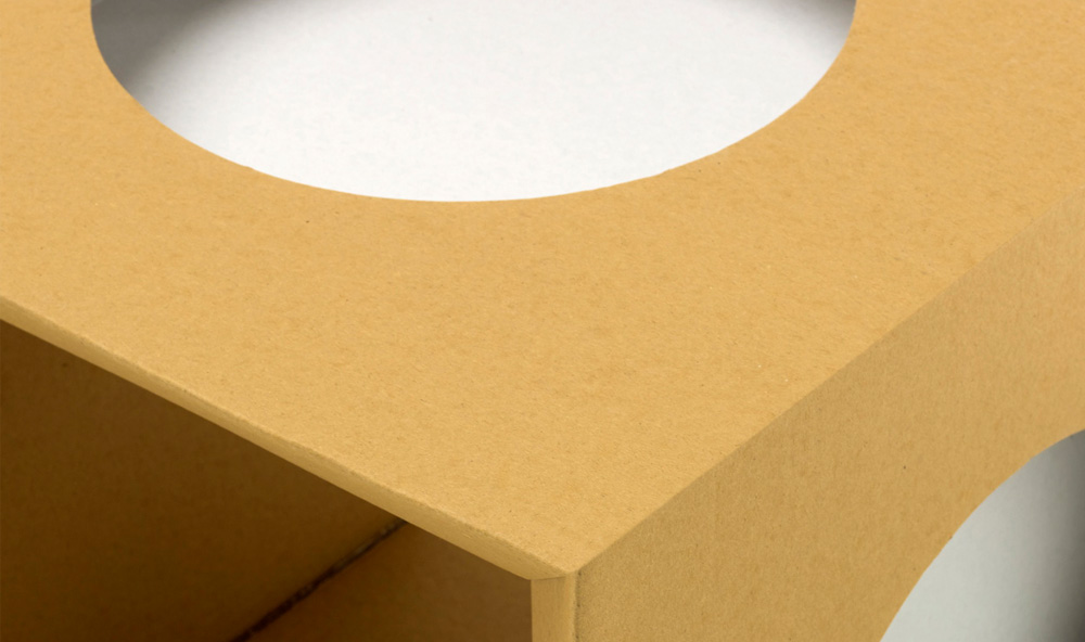 Paper Tiger Cardboard Cube Detail