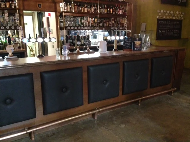 Here are some buttoned panels I made for the new Antic pub Woolwich Equitable 