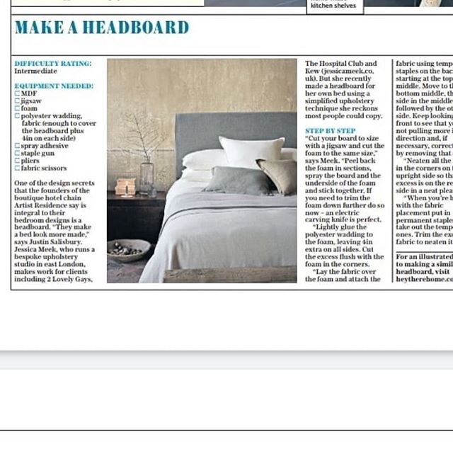 Repost from @jes_salter amazing article in @telegraph today. I was featured talking about making a DIY headboard. My faves @designandthat also featured! #upholstery #lockdowndiy #headboard #telegraph #diyheadboard