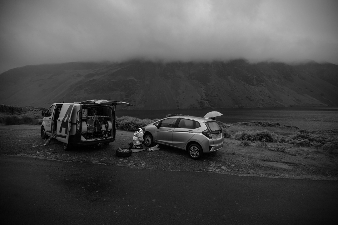 One of the more beautiful places to get a flat tire...