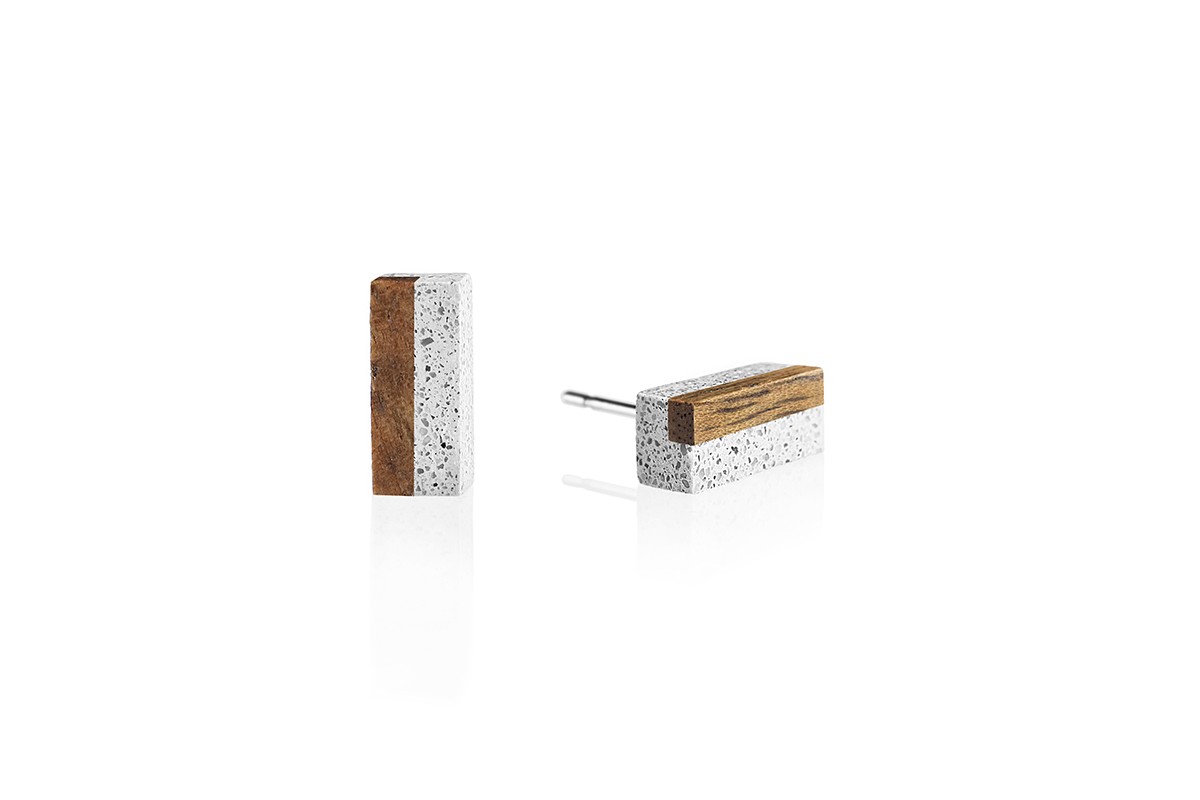 Block wood earings