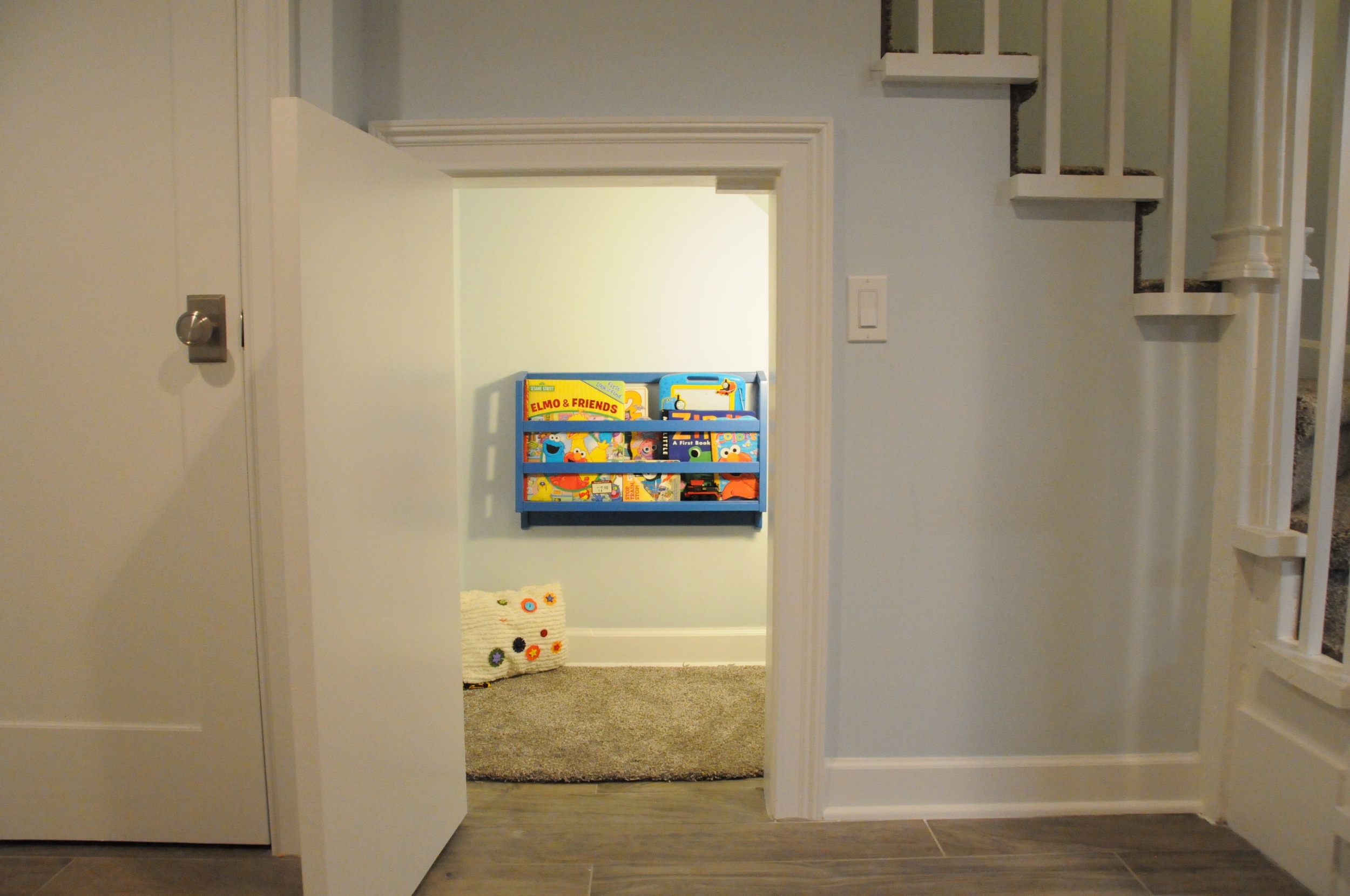 Half doors are good for under-stair uses, among others . 