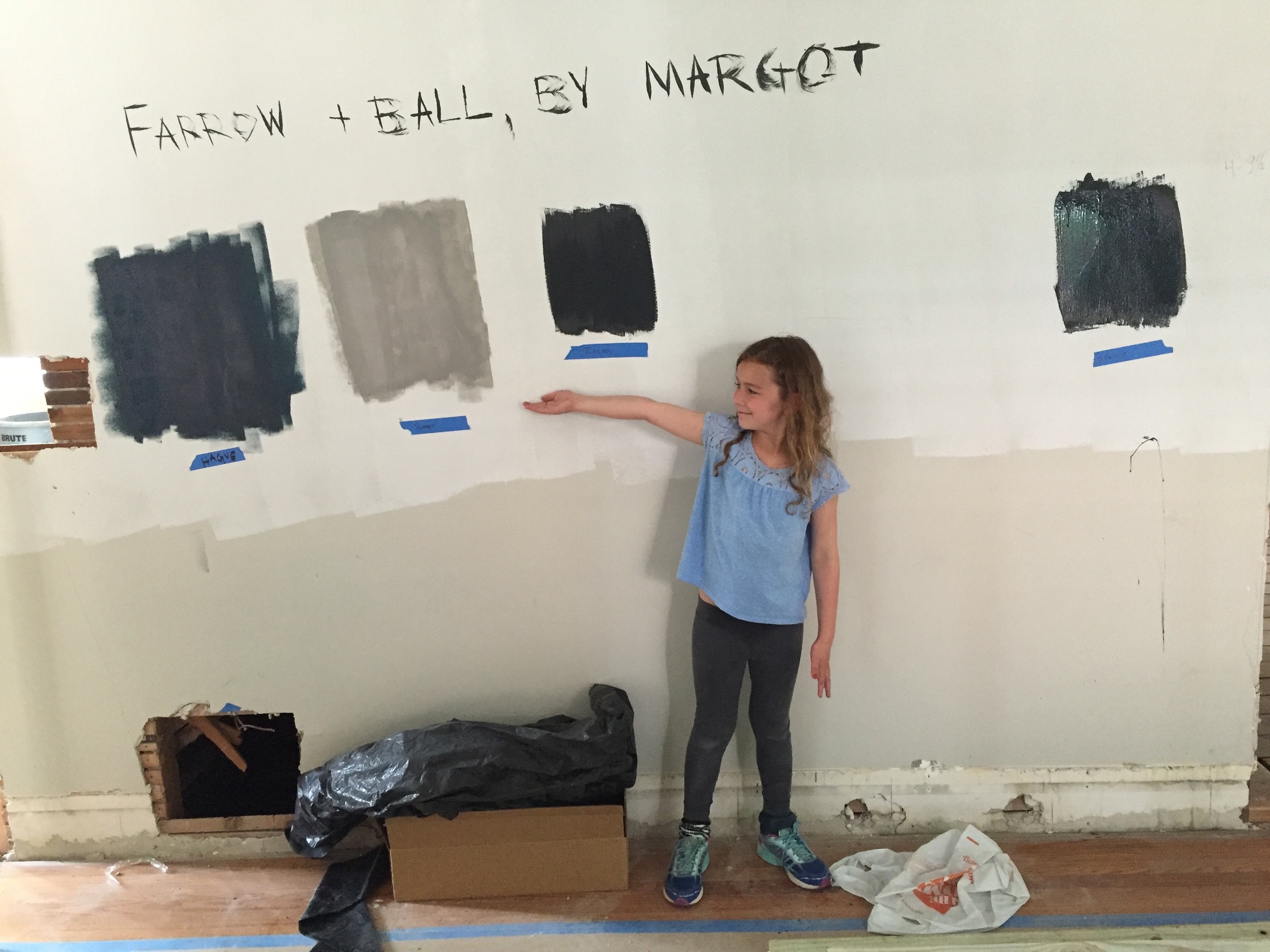 Our resident artist at work. It's not too early to start thinking about the interior paint schedule. 