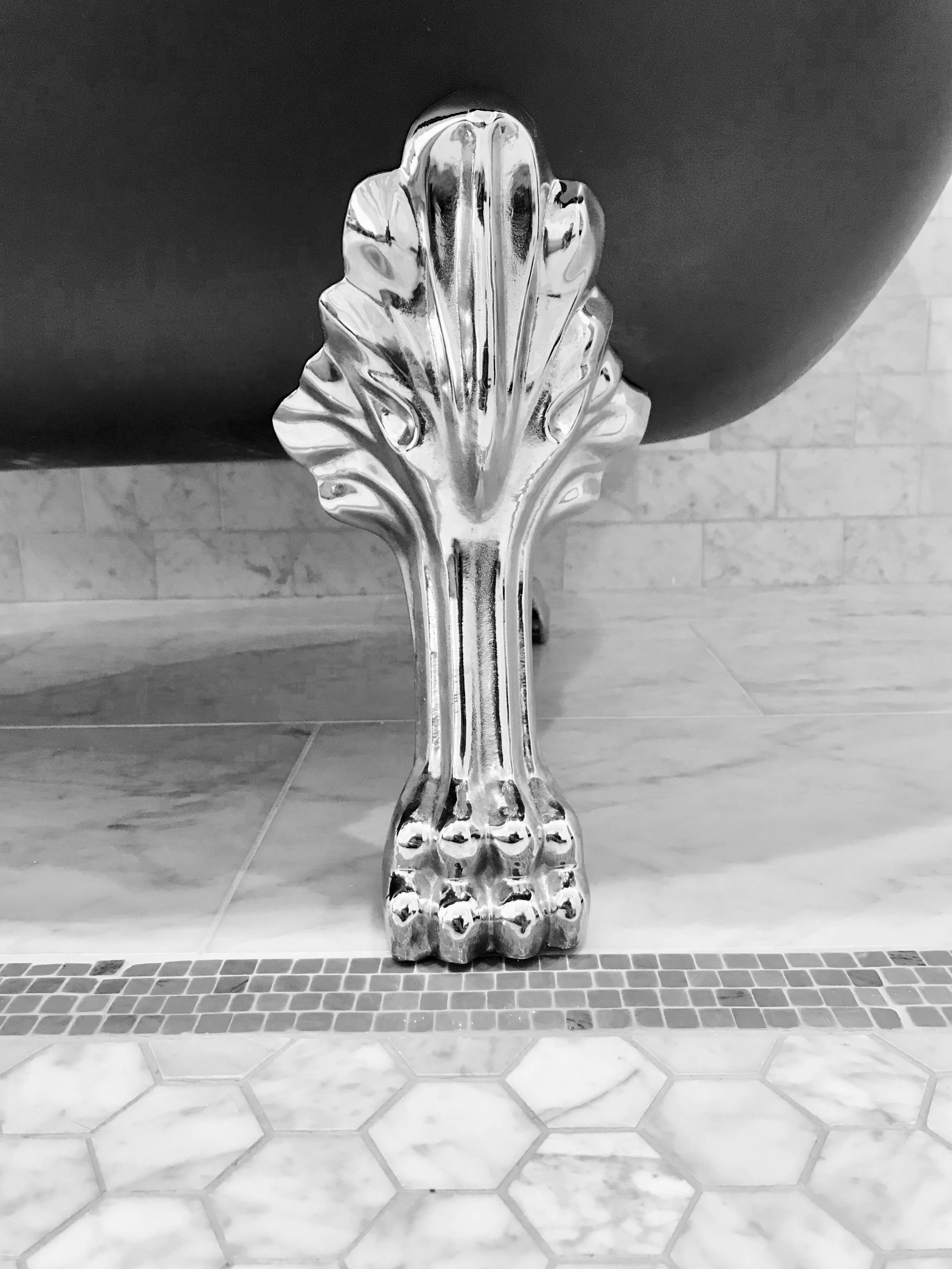A Victoria + Albert claw foot tub in the new master bathroom.