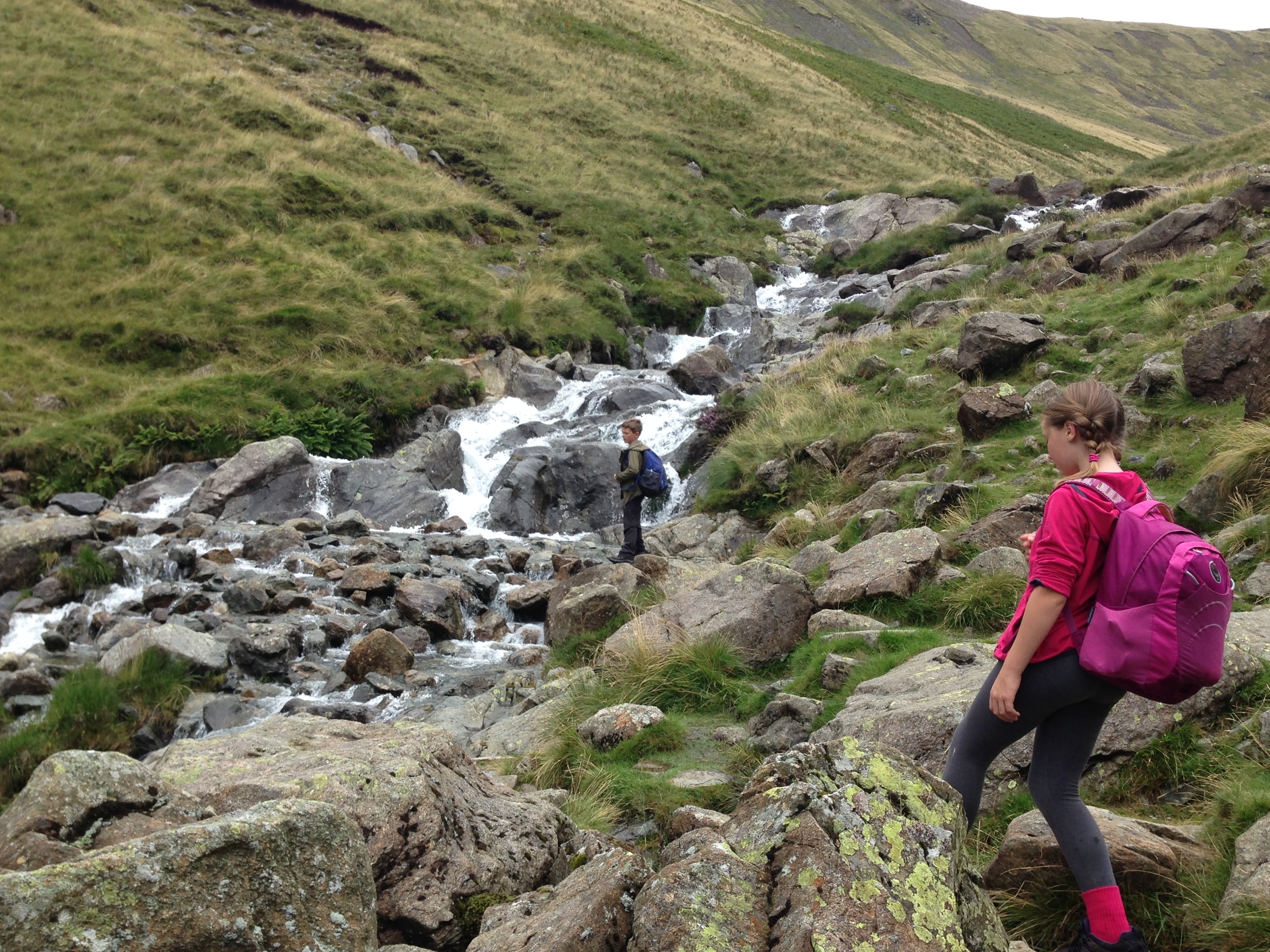 Journey up Pillar Mountain with beautiful waterfall to cross (fun!)