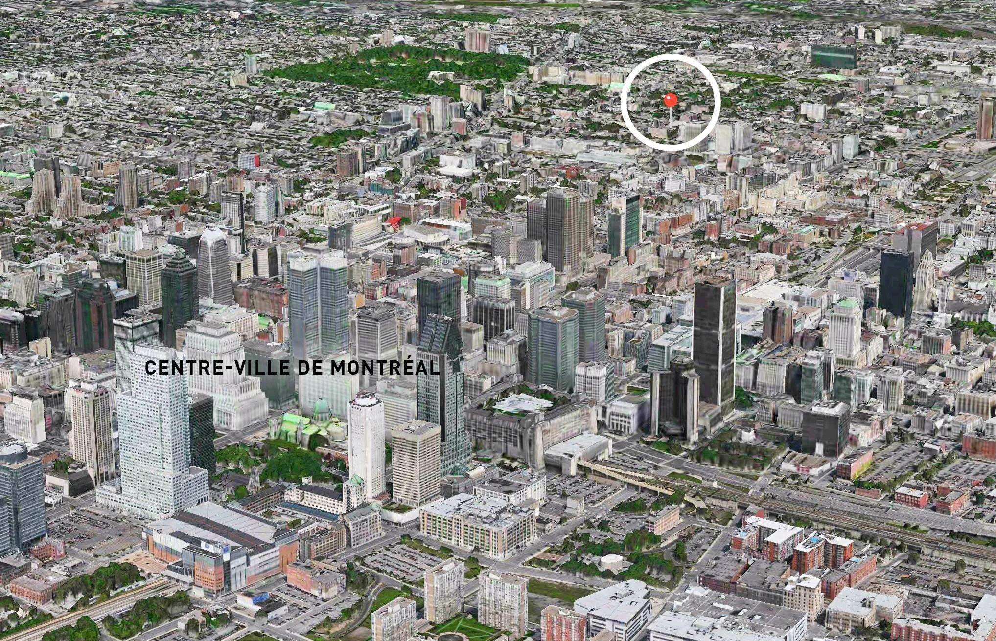 À l'est du centre-ville