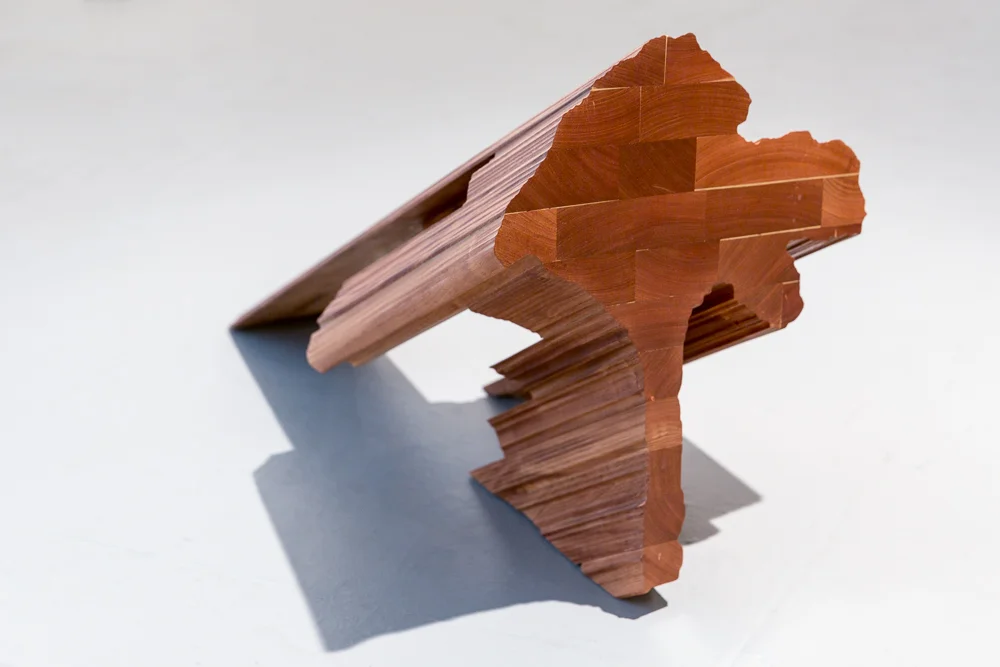 Sapele (small) (Entandrophragm Cylindricum), 2015 Sapele Hardwood, 25 x 42 x 19 inches/ 61cm x 107cm x 49cm. Photo Credit: Andrew Brown