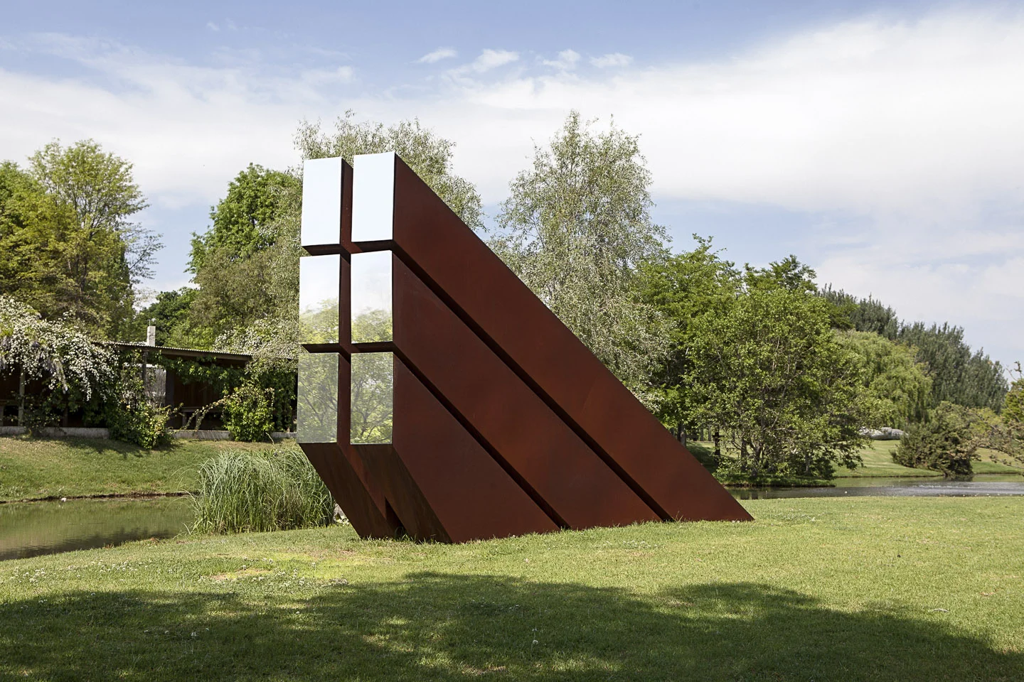 FACE THE SUN- Nirox Sculpture Park, Johannesburg Mild Steel, Stainless Steel 2740mm X 4271mm X 716mm | 107" X 168" X 28" EDITION OF 3 +1 AP 2015