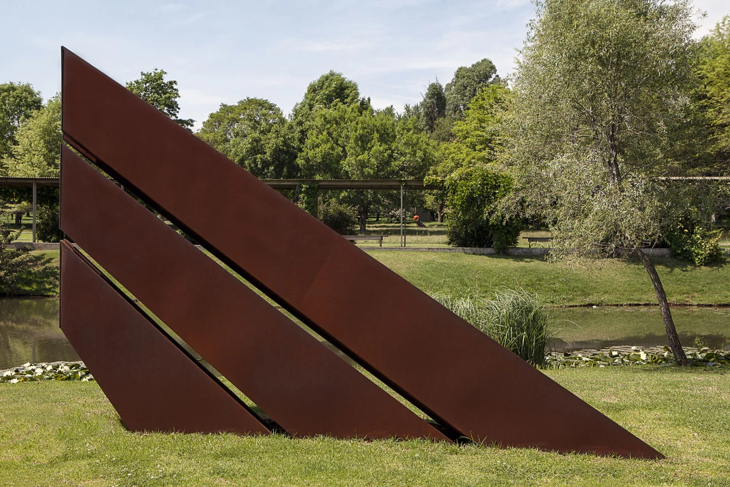 FACE THE SUN- Nirox Sculpture Park, Johannesburg Mild Steel, Stainless Steel 2740mm X 4271mm X 716mm | 107" X 168" X 28" EDITION OF 3 +1 AP 2015