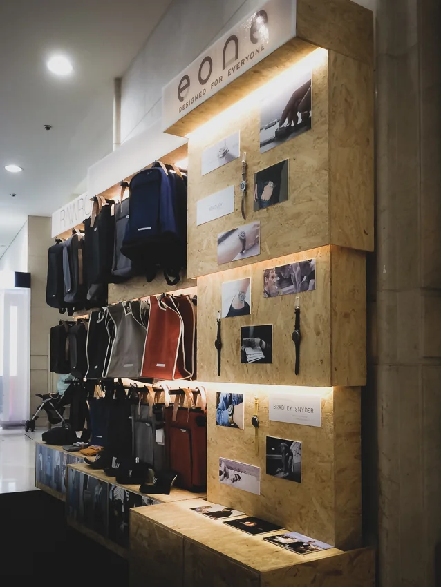 BIDDING DISPLAY STORES Shopping malls may now exist in bare shells where vacant shops are open for bidding at certain intervals. There has long been an ecological system of different rentals within a mall depending on the accessibility, size, and